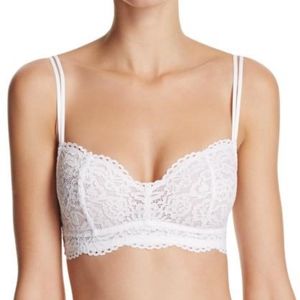 B.tempt'd white lace unpadded balconette bra